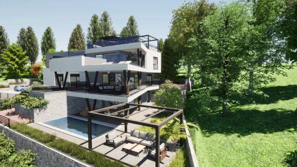 Nowoczesny apartament na parterze z prywatnym ogrzewanym basenem i panoramicznym widokiem na morze - Rijeka