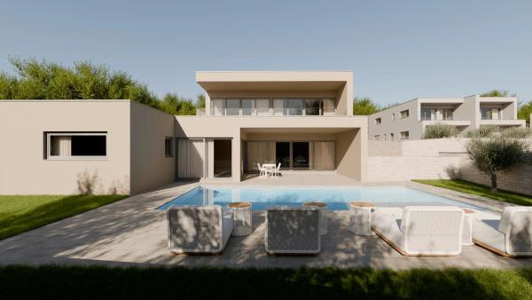 Modern duplex apartman fűtött medencével és panorámás kilátással a tengerre - Krk
