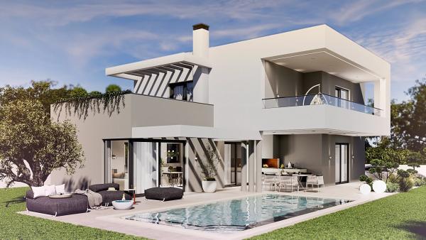 Moderne Villa mit Pool und Meerblick in ruhiger Lage – Pula