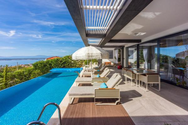Moderne Villa mit Panoramablick aufs Meer, beheiztem Pool und Sauna – Crikvenica