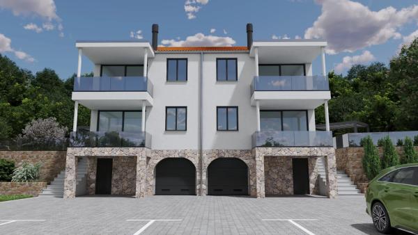 Građevinsko zemljište s pogledom na more i započetom gradnjom - Veprinac